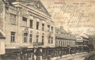 1911 Miskolc, Fő utca, Hungária Áruház, Salgó Ármin üzlete. Divald Károly fia