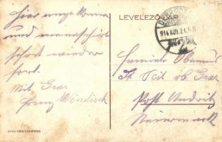 1914 Debrecen, Nap utca, villamos. Divald Károly fia (fl)