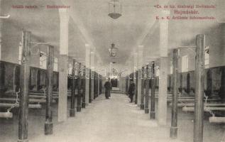 1913 Hajmáskér, Cs. és kir. tüzérségi lövőiskola, Istálló belső