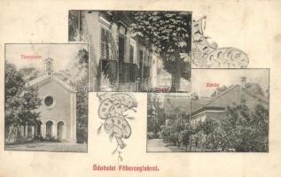 1911 Főherceglak, Knezevo; iskola, zárda, templom / schoo, church, nunnery. Art Nouveau (fl)
