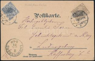 1901 Képeslap vegyes bérmentesítéssel / Postcard with mixed franking