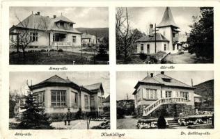 Klotildliget (Piliscsaba), Simay, Siló, Szily és Dr. Szőllőssy villa. Ferhétz Imre kiadása (EK)