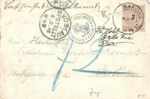 1898 Keszthely, látkép, Festetics palota, kastély, Hullám és Balaton szálloda. Mérei Ignác No. 687. ...