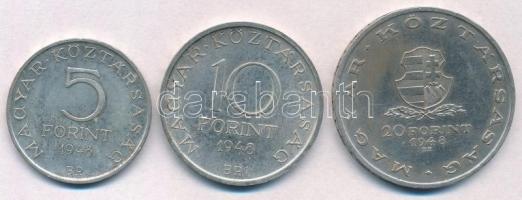 1948. 5Ft Ag "Petőfi" + 10Ft Ag "Széchenyi" + 20Ft Ag "Táncsics" - &qu...