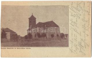 Bajna, Római katolikus templom és iskola (vágott / cut)