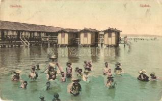 Siófok, Fürdőház, fürdőzők. Telepi tőzsde kiadása (EK)