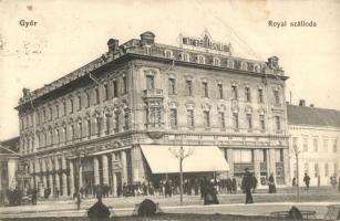 Győr, Meixner Royal szálloda, kávéház, létra, Fehér Hajó szálloda (fa)