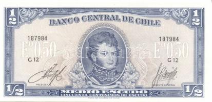 Chile 1947-75. 1/2c, 50c, 100c, 5P, 50Esc T:I