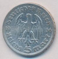 Német Harmadik Birodalom 1936D 5M Ag "Hindenburg" T:3
German Third Reich 1936D 5 Mark Ag ...