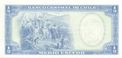 Chile 1947-75. 1/2c, 50c, 100c, 5P, 50Esc T:I