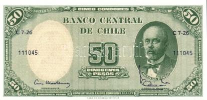 Chile 1947-75. 1/2c, 50c, 100c, 5P, 50Esc T:I