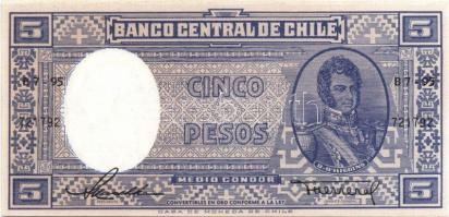Chile 1947-75. 1/2c, 50c, 100c, 5P, 50Esc T:I