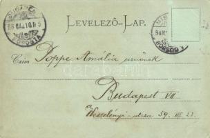 1898 Miskolc, látkép, templomok. Ferenczi B. kiadása (EK)