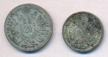 Ausztria 1869. 20kr Ag + 1872. 10kr Ag "Ferenc József" T:2,2- patina
Austria 1869. 20 Kre...