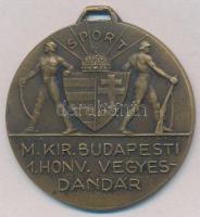 1938. "M. Kir. Budapesti 1. Honv. Vegyesdandár - Sport (Magyar Királyi Budapesti 1. Honvéd Vegyesdandár)" Br díjérem, hátlapon gravírozva, "LUDVIG BP" gyártói jelzéssel (41mm) T:2