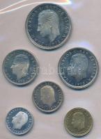Spanyolország 1976. 50c-100Ptas (6xklf) forgalmi szett, műbőr tokban T:1 Spain 1976. 50 Centimos - 100 Pesetas (6xdiff) coin set in faux leather case C:UNC