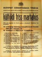 1915 Hirdetmény külföldi friss marhahaús árusításáról 50x65cm