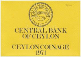 Ceylon 1971. 1c-1R (7xklf) forgalmi szett műanyag tokban T:1 Ceylon 1971. 1c - 1 Rupee (7xdiff) coin set in plastic case C:UNC