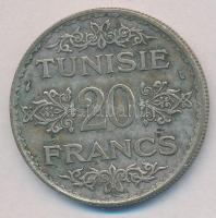 Tunézia / Francia Protektorátus 1934. 20Fr Ag T:2 patina Tunisia / French Protectorate 1934. 20 Francs Ag C:XF patina Krause KM#263