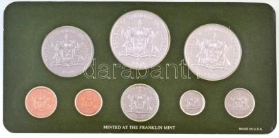 Trinidad és Tobago 1976. 1c-10$ (8xklf) forgalmi szett dísztokban, benne 5$ és 10$ Ag T:PP Trinidad and Tobago 1976. 1 Cent - 10 Dollars (8xdiff) coin set in case, with 5 Dollars and 10 Dollars Ag C:PP Krause KM#29,KM#30,KM#31,KM#32,KM#33,KM#34,KM#35a,KM#36a