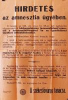 1914 Katonaszökevényeknek amnesztiát hirdető hirdetmény 45x60cm