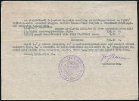 1944 Irat Pohl Sándor kassai polgármester aláírásával