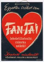 1935 "Egyetlen csókot sem Fan-Tai leheletillatosító cukorka nélkül!" - reklámplakát, szign...