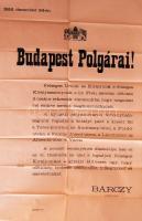 1916 Károly király koronázásával kapcsolatos fővárosi hirdetmény 60x95cm