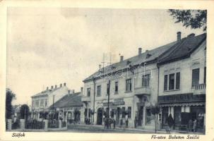 Siófok, Fő utca, Balaton szálloda, Erdős Gyula üzlete (EK)