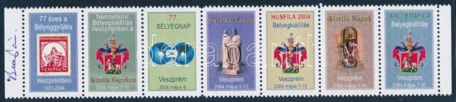 2004 Hunfila bélyegkiállítás, dedikált levélzáró csík