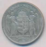 1930. 5P Ag "Horthy jobbra" T:3 patina
Adamo P8