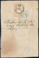 1869 Igazolási jegy nagyváradi polgárasszony részére 1 Fl okmánybélyeggel