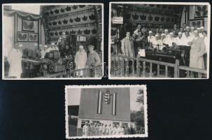 cca 1930-1940 Dohánygyár pavilonja egy kiállításon, 3 db fotó, 6×9 és 8×11 cm