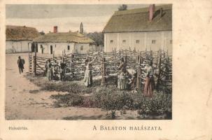 Balaton vidéke, Balaton halászata, Halszárítás, folklór. D. K. F., E. 930. (EK)