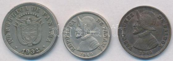 Panama 1932. 5c Cu-Ni + 1940. 1 1/4c Br + 2 1/2c Cu-Ni T:1-,2
Panama 1932. 5 Centesimos Cu-Ni + 194...
