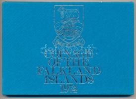 Falkland-szigetek 1974. 1/2c-10c (5xklf) forgalmi sor dísztokban T:BU kis patina Falkland Islands 1974. 1/2 Cent - 10 Cents (5xdiff) coin set in case C:BU small patina