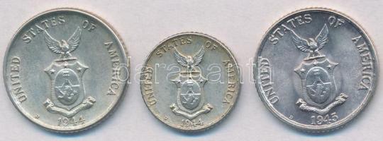 Fülöp-szigetek / Amerikai Egyesült Államok Közigazgatás 1944D 10c Ag + 20c Ag + 1945D 20c Ag T:1,1-
...