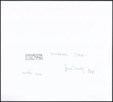 1983 Jankovszky György(1946-): New York, Brooklyn Bridge, feliratozva, aláírt, pecséttel jelzett, ka...