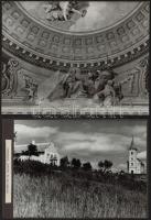 cca 1960-1970 Magyarországi templomok, templomromok (Hegymagos, Kővágóörs, Nógrádsáp, stb.), 7 db, 2...