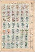 1965 Általános iskolai tandíjkimutatás  összesen 4.200 Ft névértékű illetékbélyeggel