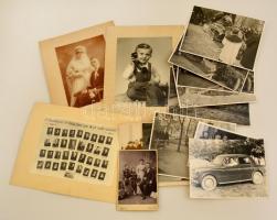 1900-1960 14 db fotó, családi, temetés, tabló, különböző méretben