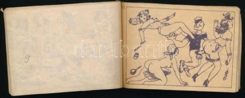 1940 Popeye a tengerész kalandjai Rio de Janeiróban, kisalakú füzet 16 db erotikus rajzzal, 6,5x10 c...