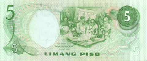 Fülöp szigetek 1978. 5P (2x) piros és fekete sorszámokkal, sign.9 T:I