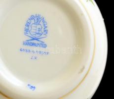 Herendi rózsás bonbonier, kézzel festett, jelzett, hibátlan, eredeti dobozában, m:7,5 cm