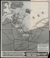 1938 An die Ostsee über Stettin. Hajómenetrend térképpel / Ship schedule with map 78p-