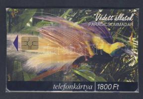 1999 Védett állatok: Paradicsommadár használatlan telefonkártya