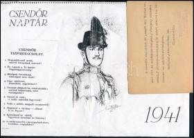 1934 Bp., A Csendőrségi Lapok levelezőlapja Azbej Imre festőművésznek, honorárium tárgyában + egy rajzról készült modern fénymásolat
