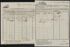 cca 1860-1890 5 kfl hajózási szállítólevél, fuvarlevél / 6 different bills of freight for ships, inc...