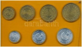 Tunézia 1960. 1m-100m (7xklf) forgalmi sor műanyag tokban T:1-,2 patina Tunisia 1960. 1 Millim - 100 Millim (7xdiff) coin set in plastic case C:AU,XF patina