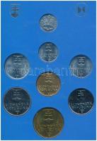 Szlovákia 1993. 10h-10K (7xklf) forgalmi sor dísztokban + Körmöcbányai Pénzverde / 1328-1993 fém emlékérem T:BU,1 Slovakia 1993. 10 Halierov - 10 Korun (7xdiff) coin set in case + Mincovna Kremnica / 1328-1993 metal commemorative medal C:BU,UNC